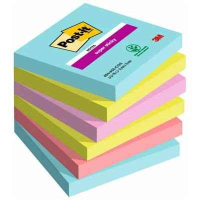 3M Post-it Super Sticky Miami, 6 blocchetti colorati