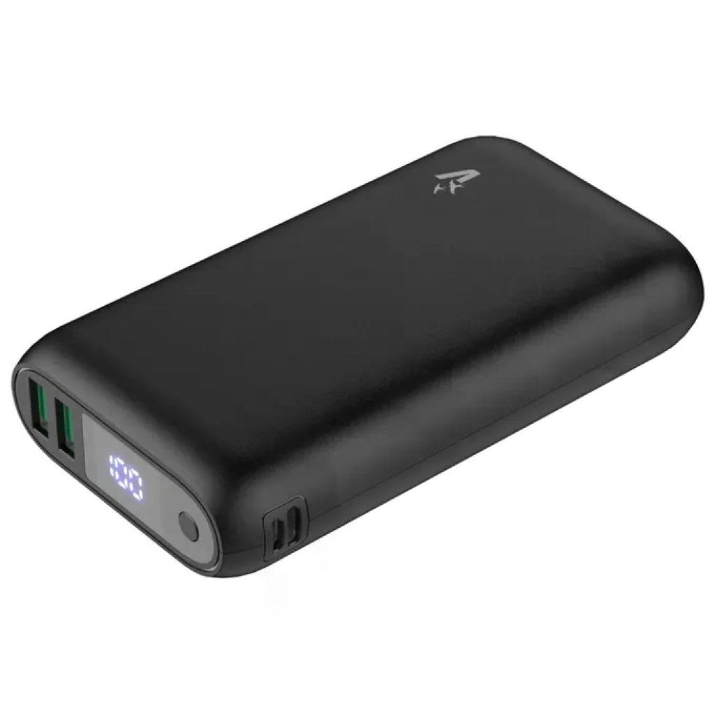Vultech Powerbank 20.000 mAh con Display LCD, USB e USB-C Quick Charge 3.0, Nero