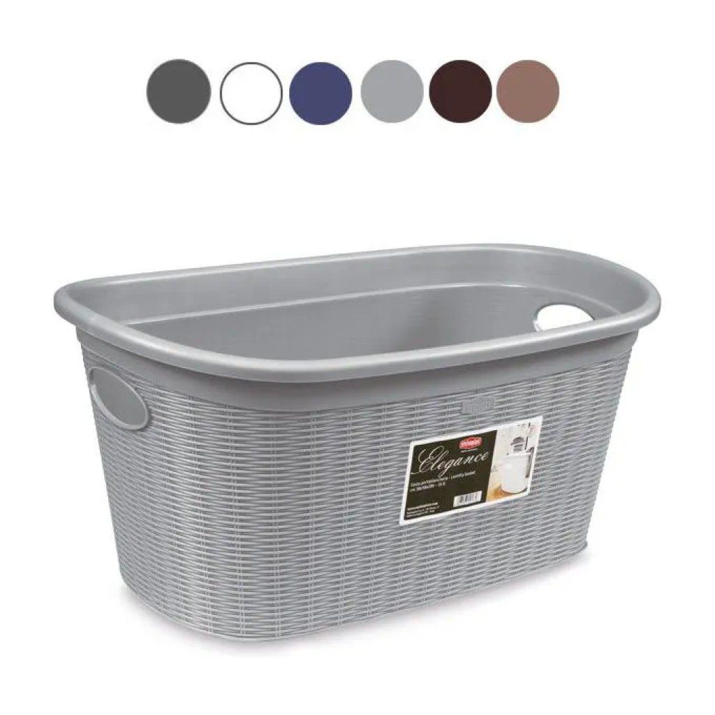 Stefanplast Elegance Cesta Portabiancheria Ovale 35 L Grigia
