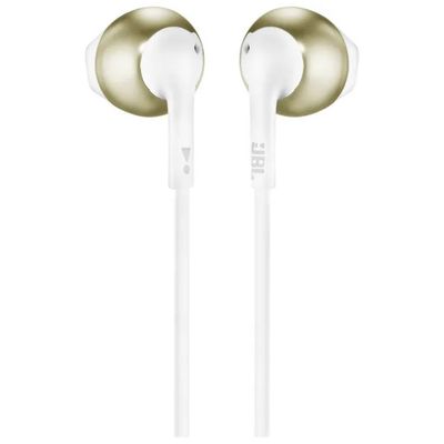 JBL Tune 205 Auricolari In-Ear Cablati con Microfono, Jack 3,5 mm, Pure Bass, Champagne Oro JBL Tune 205 Auricolari In-Ear Cablati con Microfono, Jack 3,5 mm, Pure Bass, Champagne Oro