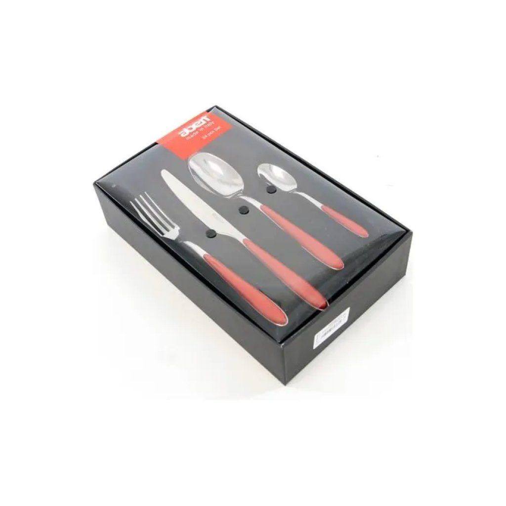 Abert Master Set Posate Rosse, 24 Pezzi per 6 Persone