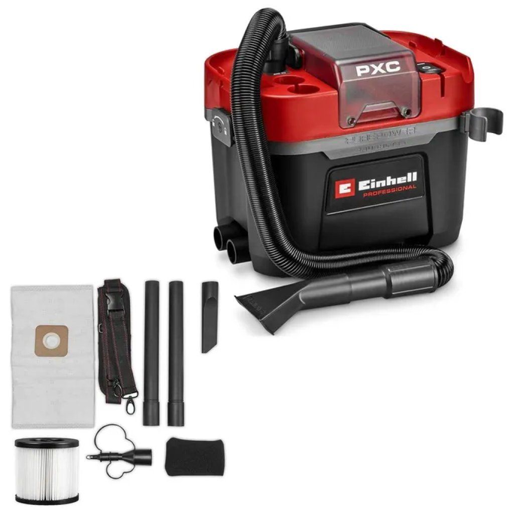 Einhell Professional TP-VC 18/10 Li BL Aspirapolvere a batteria per solidi e liquidi, 10 L