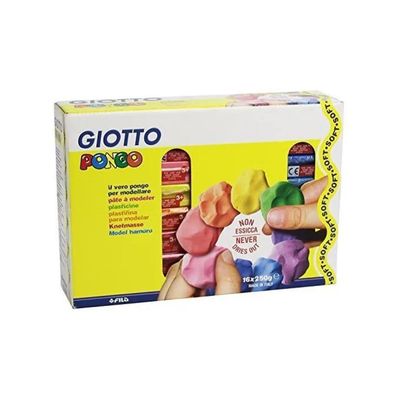 Giotto Pongo Plastilina Assortita, 16 Panetti da 250 g
