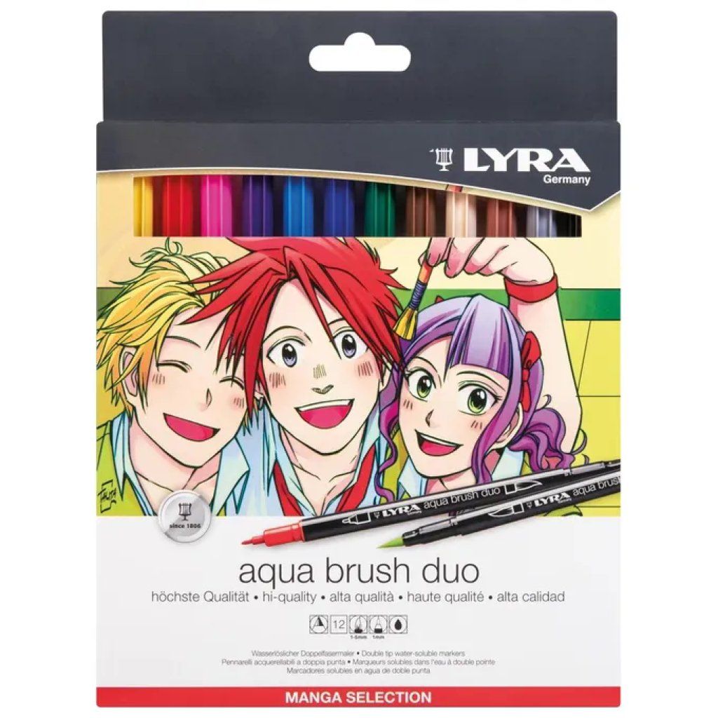 LYRA Aqua Brush Duo Manga Selection, set 12 pennarelli LYRA Aqua Brush Duo Manga Selection, set 12 pennarelli