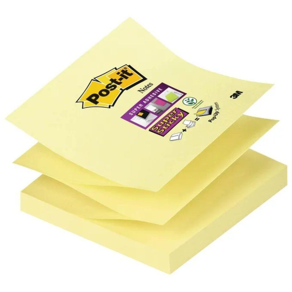 Post-it Z-Notes Super Sticky giallo Canary Yellow, 12 blocchi da 90 fogli