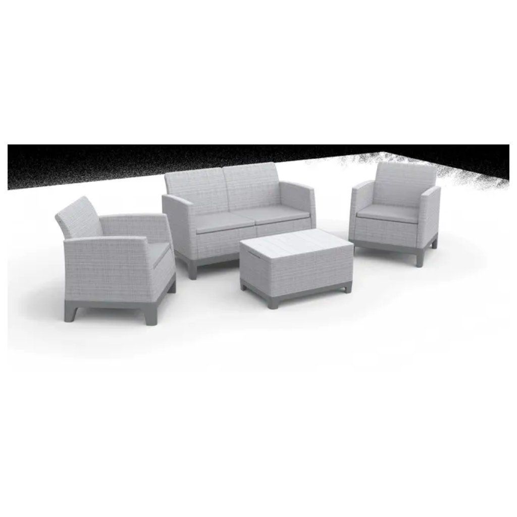 Keter Scandi Forma Lounge Set da Giardino 4 Pezzi Grigio Chiaro