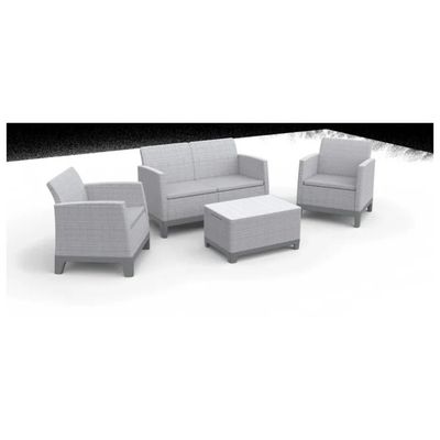 Keter Scandi Forma Lounge Set da Giardino 4 Pezzi Grigio Chiaro Keter Scandi Forma Lounge Set da Giardino 4 Pezzi Grigio Chiaro