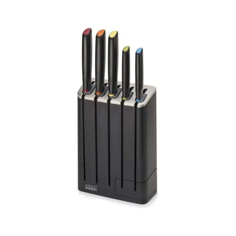Joseph Joseph Elevate Set di Coltelli con Blocco, 5 Pezzi, Nero