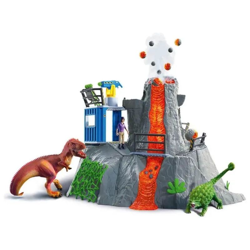 Schleich 42564 Grande spedizione del vulcano – Playset dinosauri
