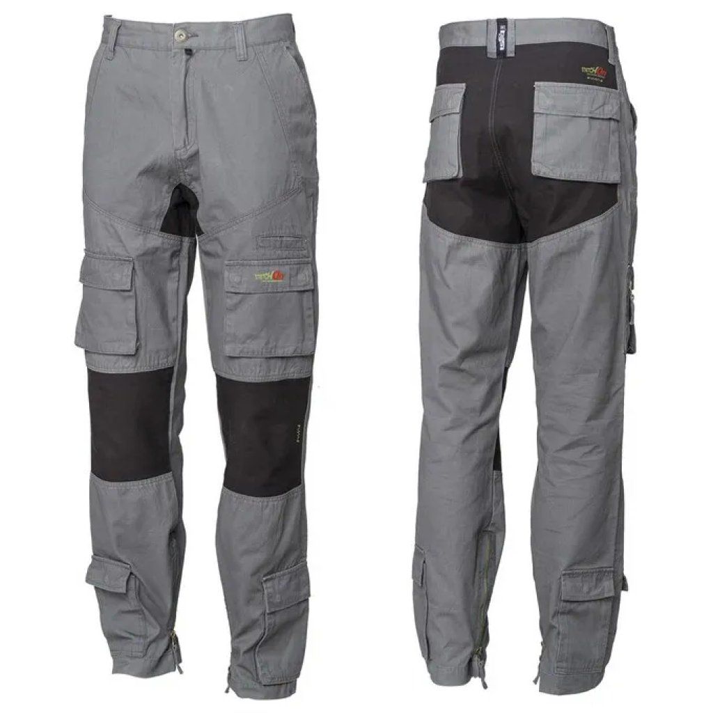 Issaline 8738 Stretch On Pantalone da Lavoro Multitasca, Cotone Canvas, Grigio Antracite, Taglia L