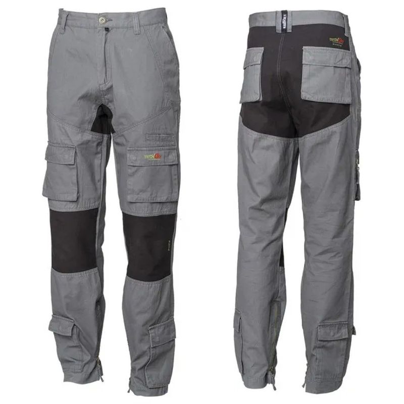 Issaline 8738 Stretch On Pantalone da Lavoro Multitasca, Cotone Canvas, Grigio Antracite, Taglia L