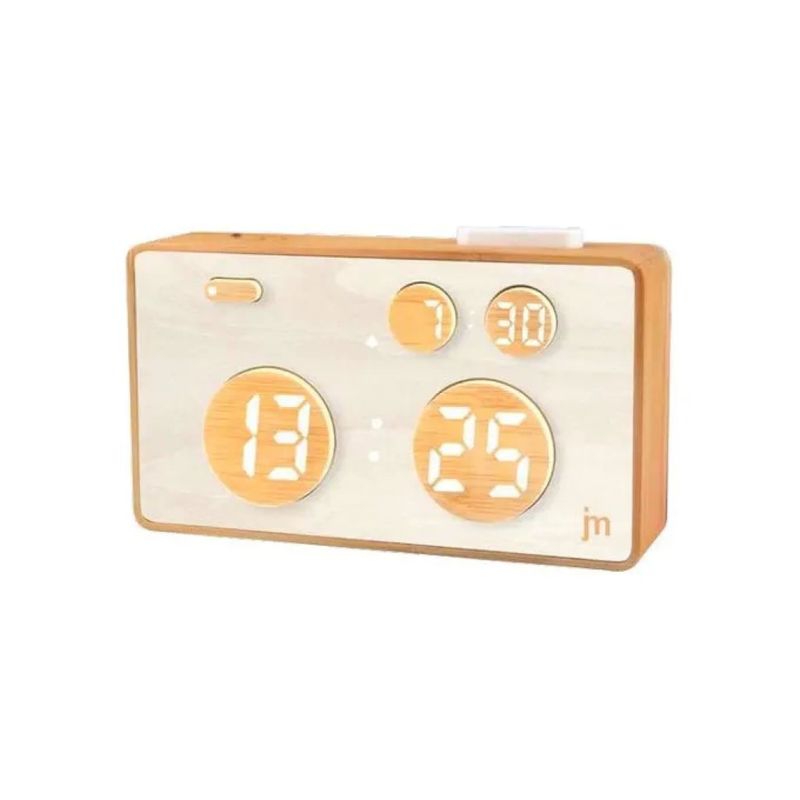 JM Lowell JD9532 Sveglia Digitale in Legno con Natural Sound
