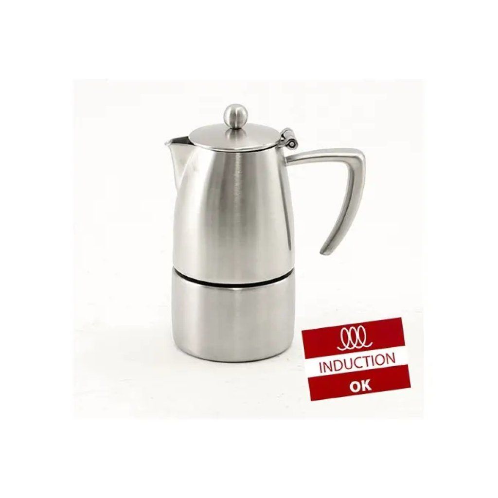 ILSA Slancio caffettiera moka 1 tazza, 100 ml, acciaio inox 18/10 satinato, per induzione