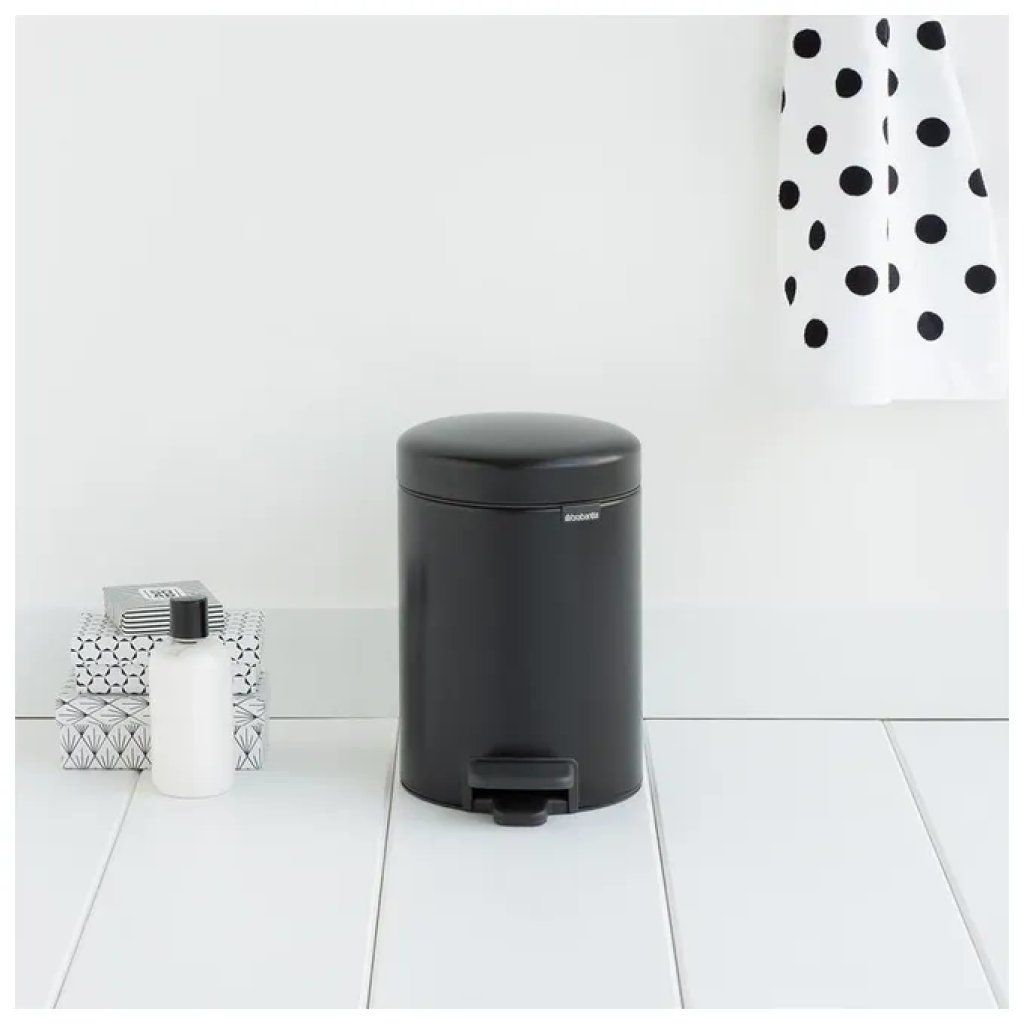 Brabantia NewIcon Pattumiera a Pedale 3 L Nero Opaco