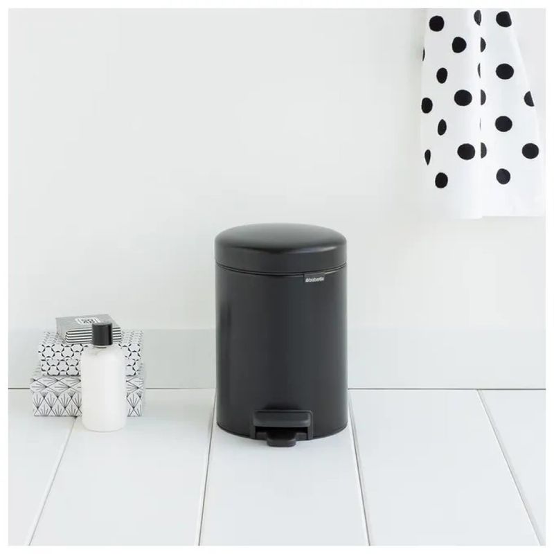 Brabantia NewIcon Pattumiera a Pedale 3 L Nero Opaco
