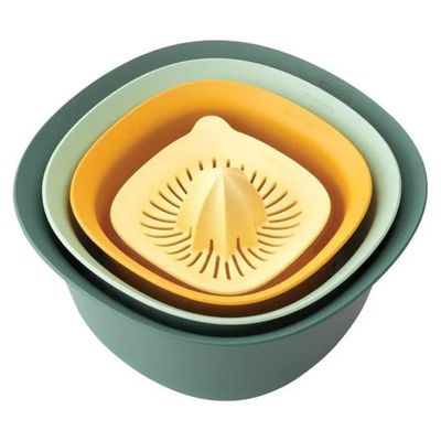 Brabantia Tasty+ Set da 4 Pezzi: Ciotole, Scolapasta e Spremiagrumi