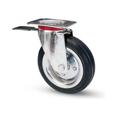 VALSECCHI Ruota industriale Valsecchi con staffa e freno 140 × 80 mm