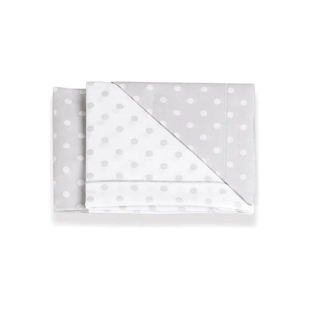 Italbaby Next2Me Forever – Parure lenzuola 3 pezzi in cotone, Pois Grey