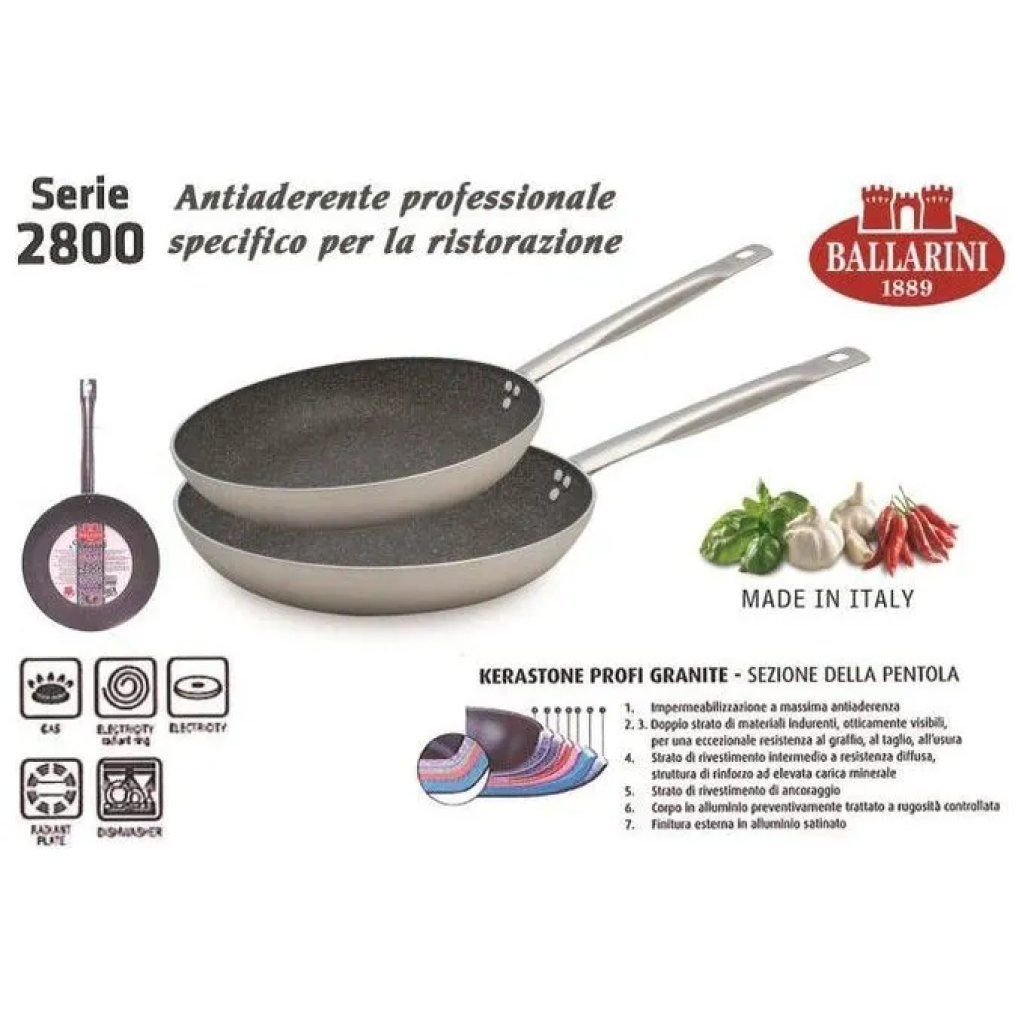 Ballarini Professionale Granite – Padella svasata bassa 36 cm