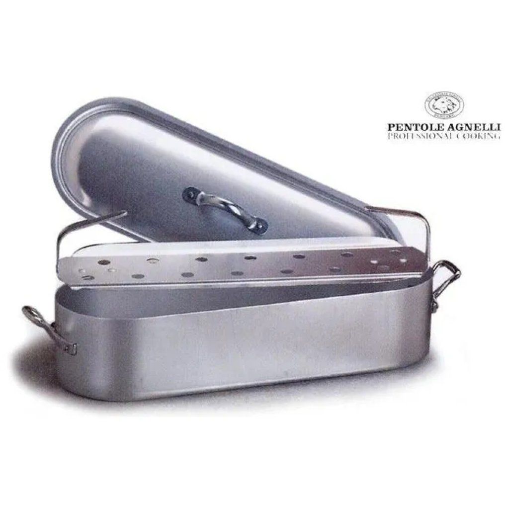 Agnelli Family FAMA1845 Pesciera in Alluminio 45 cm con Griglia e Coperchio