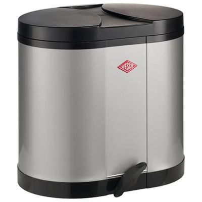 WESCO Eco Bin 170 – Pattumiera a pedale doppia 30 L, argento