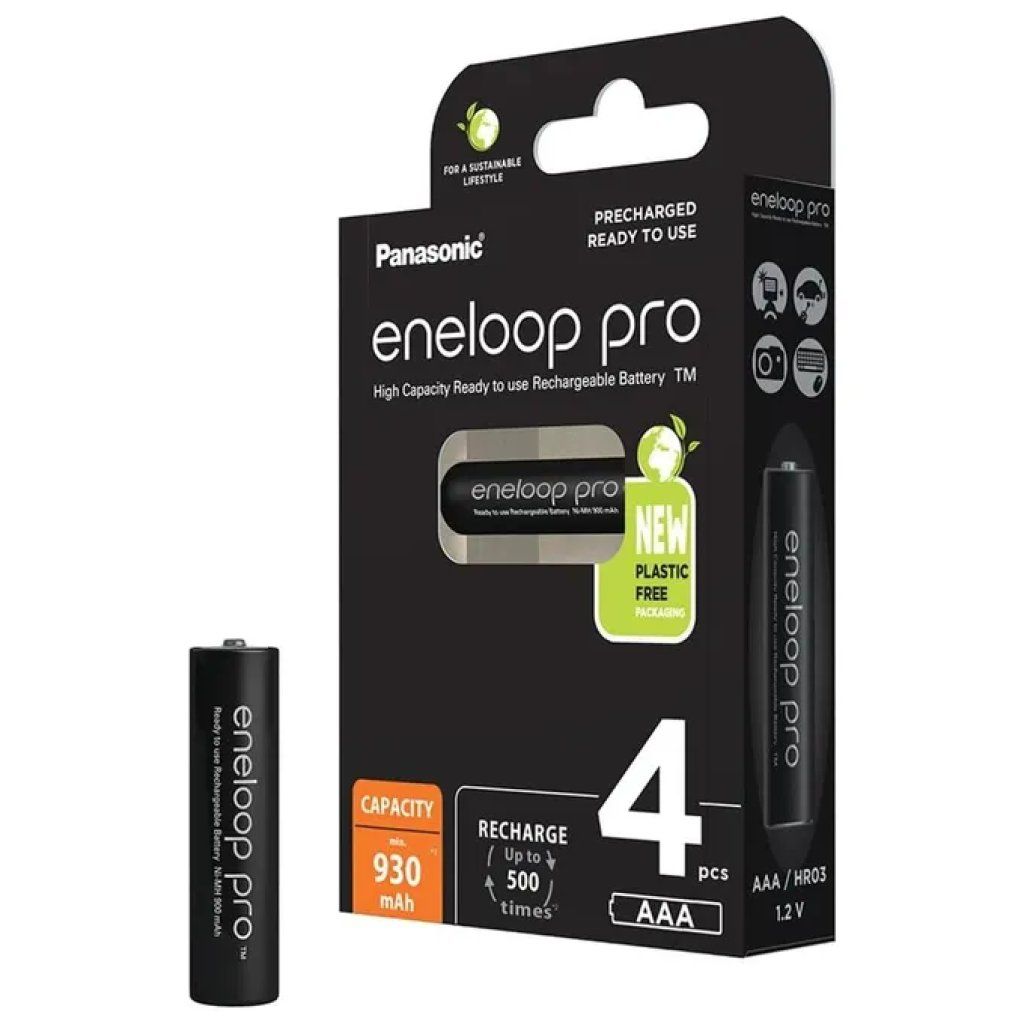 ENELOOP Pro – 4 batterie ricaricabili AAA Ni-MH 930 mAh ENELOOP Pro – 4 batterie ricaricabili AAA Ni-MH 930 mAh