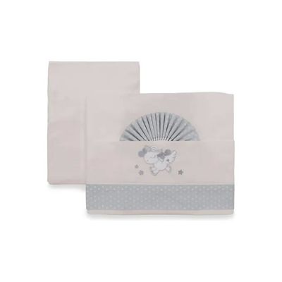 Italbaby Unicorn – Set lenzuola per culla, 3 pezzi, grigio