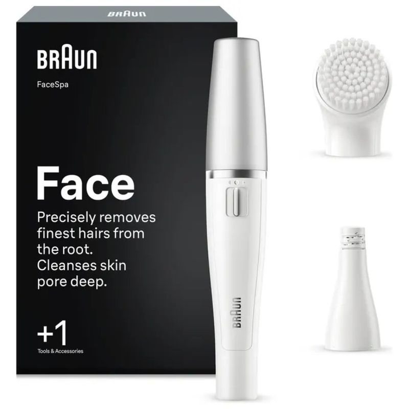 Braun 8006530193658 FaceSpa Epilatore e Spazzola per Pulizia 100% Impermeabile con Accessori per Viso