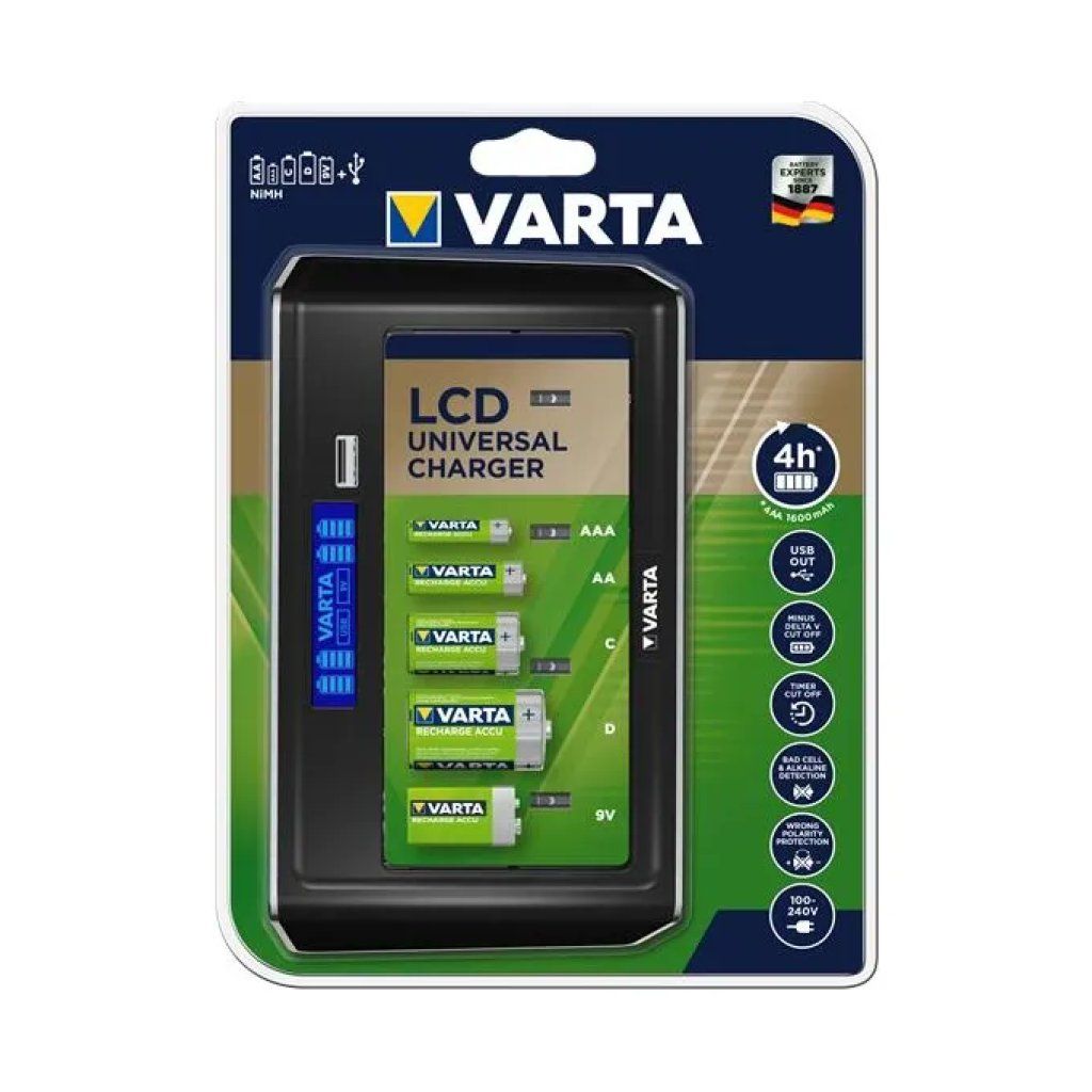 VARTA LCD Universal Charger – Caricabatterie NiMH Universale VARTA LCD Universal Charger – Caricabatterie NiMH Universale