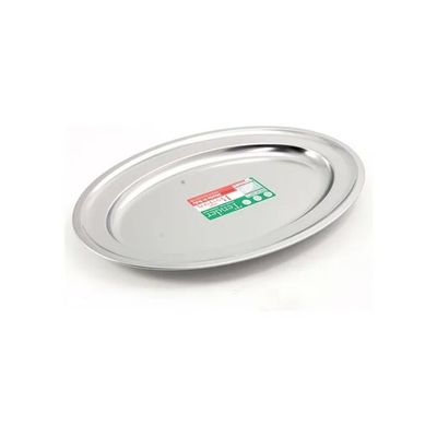 3C CASA PINTINOX Tender Vassoio Ovale in Acciaio Inox AISI 430, 47 x 31 cm