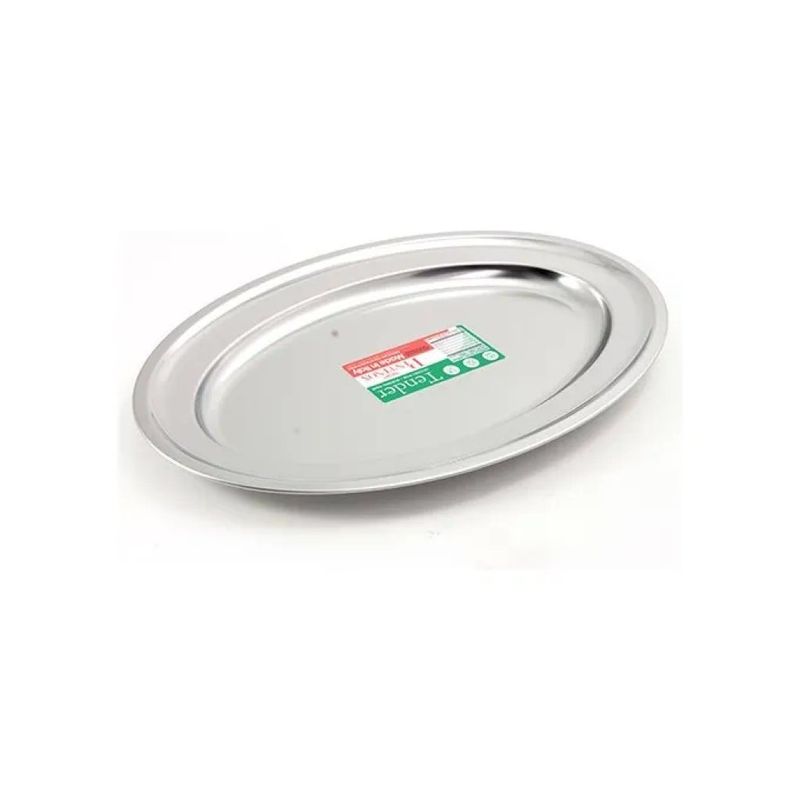 3C CASA PINTINOX Tender Vassoio Ovale in Acciaio Inox AISI 430, 47 x 31 cm