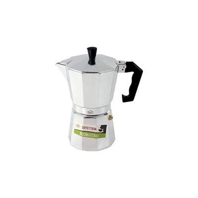 3C Casa Buon Aroma A112RA-6 – Caffettiera Moka in Alluminio, 6 Tazze
