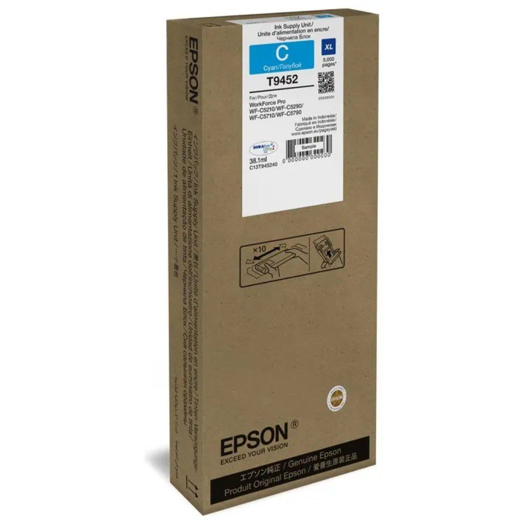 Epson T9452 Cartuccia Ciano XL Originale Epson T9452 Cartuccia Ciano XL Originale