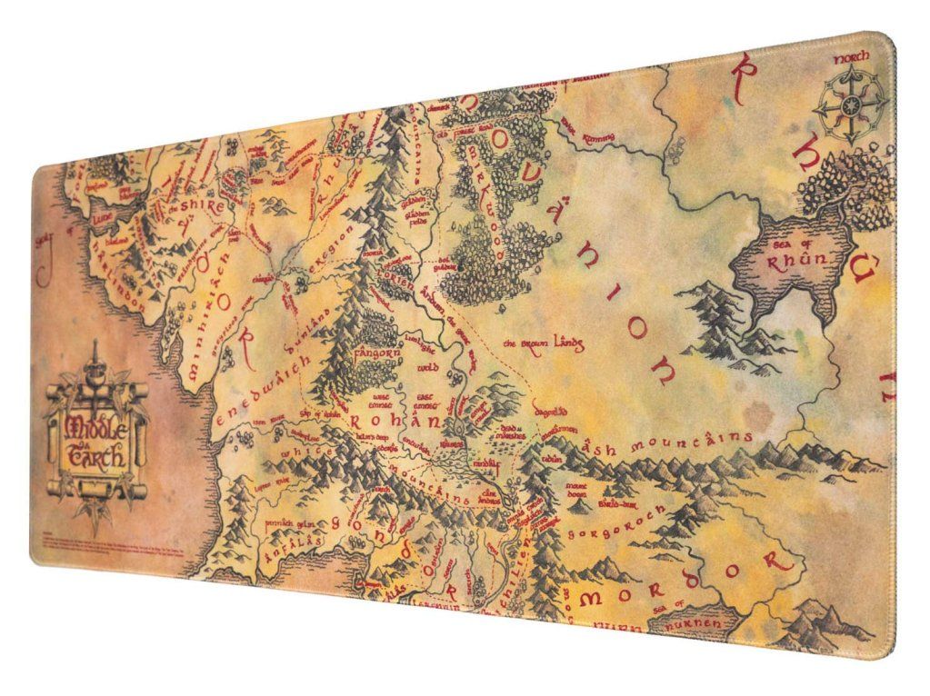 GRUPO ERIK Tappetino XXL Il Signore degli Anelli – Mappa della Terra di Mezzo, 80 × 35 cm