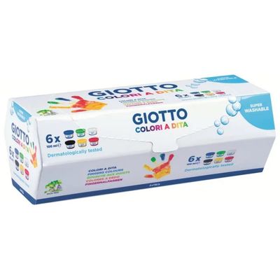 Giotto Colori a Dita per Bambini, 6 Barattoli da 100 ml