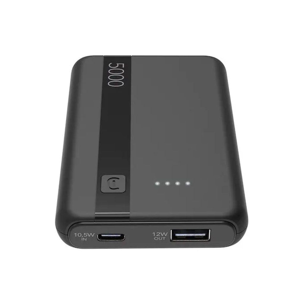 Cellularline Power Bank 5000 mAh USB-C e USB-A Nero Cellularline Power Bank 5000 mAh USB-C e USB-A Nero