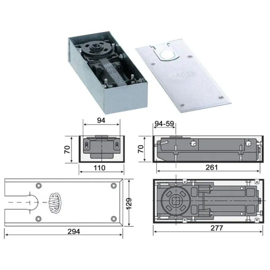 ASSA ABLOY DC477 Chiudiporta a Pavimento EN 2-4 con Fermo a 90° ASSA ABLOY DC477 Chiudiporta a Pavimento EN 2-4 con Fermo a 90°