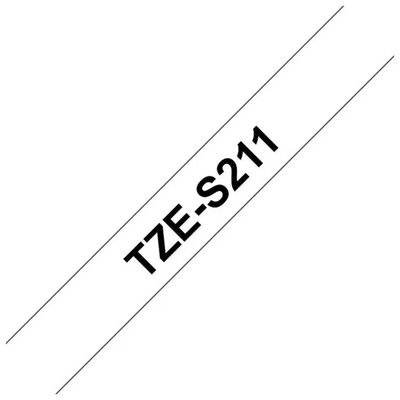 BROTHER Nastro Brother TZe-S211 6 mm, nero su bianco