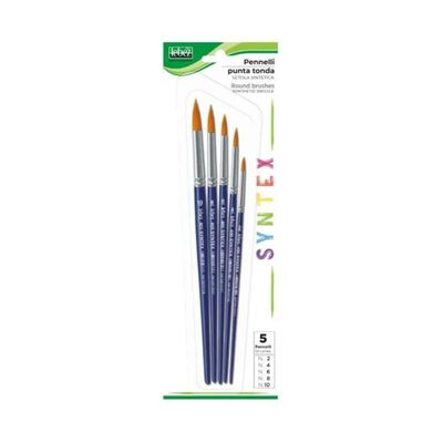 LEBEZ Syntex – Set di 5 pennelli tondi