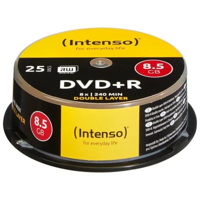 Intenso DVD+R DL 8,5 GB 8x, spindle da 25 dischi Intenso DVD+R DL 8,5 GB 8x, spindle da 25 dischi