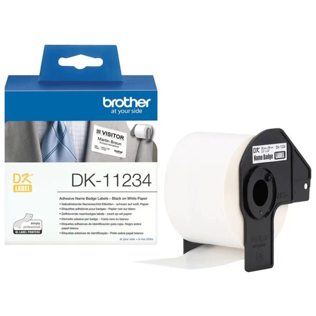 Brother DK11234 Etichette adesive rimovibili 60 × 86 mm, 260 pezzi Brother DK11234 Etichette adesive rimovibili 60 × 86 mm, 260 pezzi