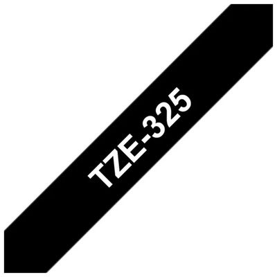 Brother TZe-325 Nastro Laminato 9 mm Bianco su Nero Brother TZe-325 Nastro Laminato 9 mm Bianco su Nero
