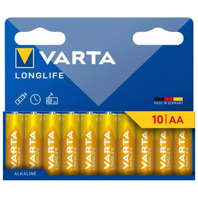 VARTA Longlife Batterie Alcaline AA LR06 1,5 V – 10 pezzi