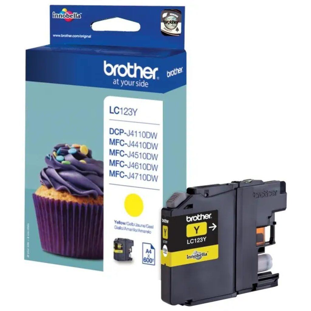 Brother LC123Y Cartuccia Inkjet Gialla Originale, Fino a 600 Pagine