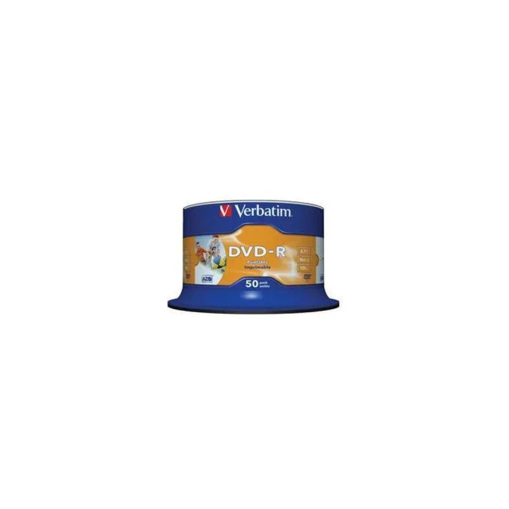 Verbatim DVD-R 4,7 GB 16x stampabili Wide Inkjet – confezione da 50 Verbatim DVD-R 4,7 GB 16x stampabili Wide Inkjet – confezione da 50