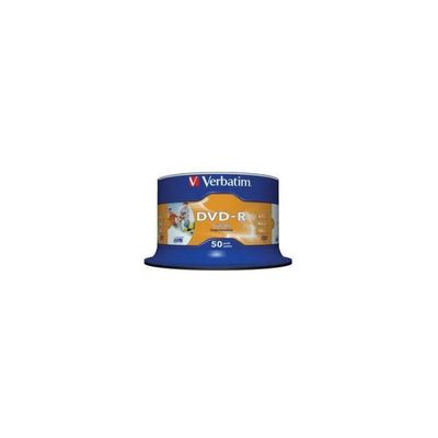 Verbatim DVD-R 4,7 GB 16x stampabili Wide Inkjet – confezione da 50