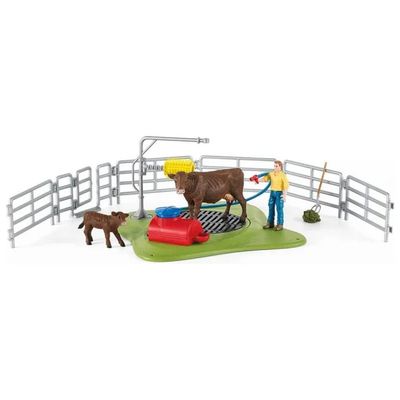 Schleich Farm World 42529 – Zona Lavaggio con Mucche
