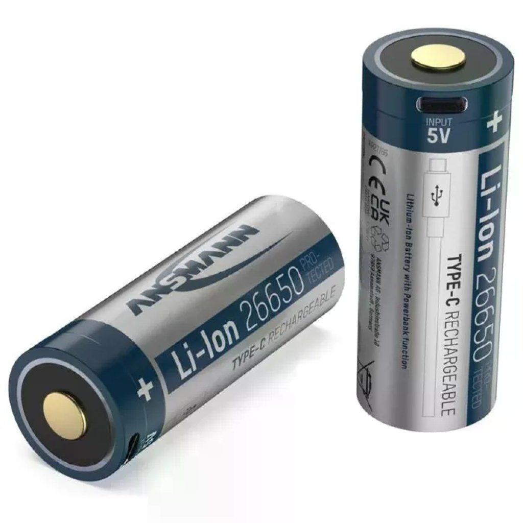 ANSMANN 1307-0012 Batteria Li-Ion 26550 USB-C, 3,6 V 5100 mAh