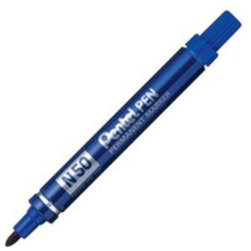 Pentel N50 – Confezione da 12 pennarelli blu a punta tonda