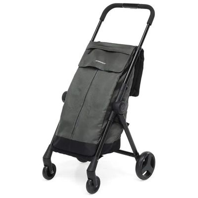 Foppapedretti Go Fast Carrello Spesa Pieghevole in Alluminio Grigio con Borsa Termica